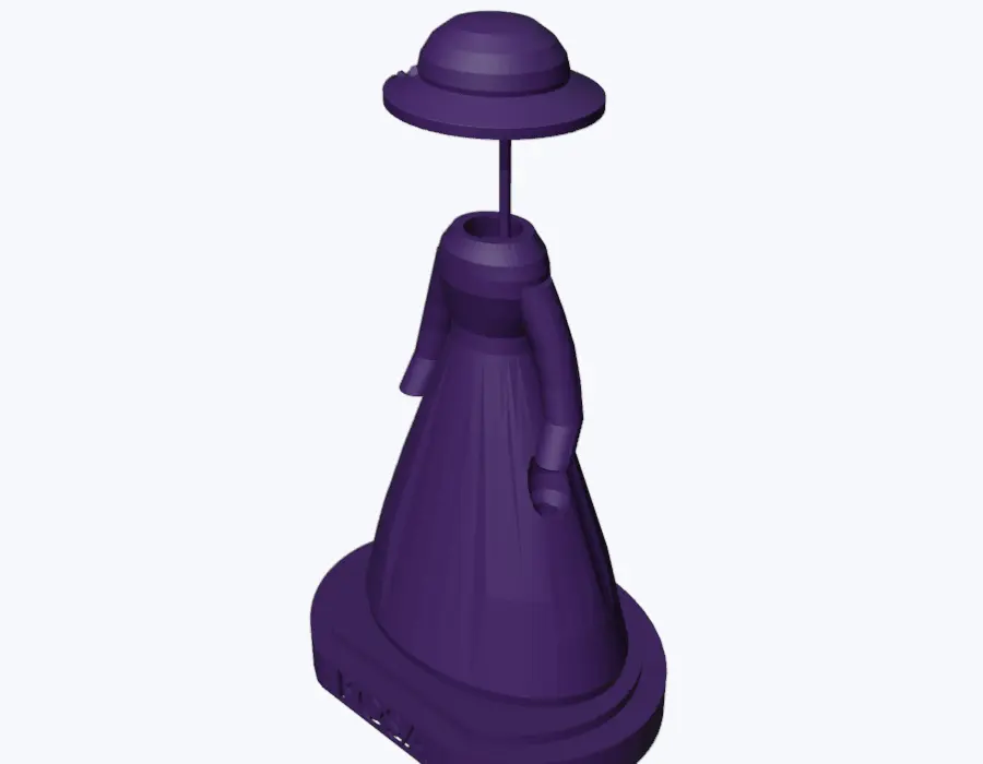 Pieza: Vestido, sombrero y base