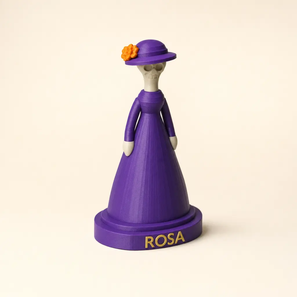Foto del producto Catrina de mesa personalizada con nombre en alto relieve multicolor