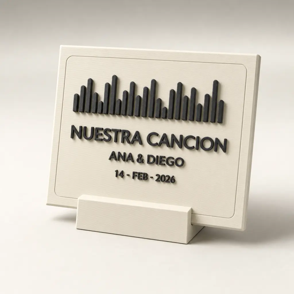 Foto del producto Cuadro de canción personalizado con código escaneable en alto relieve