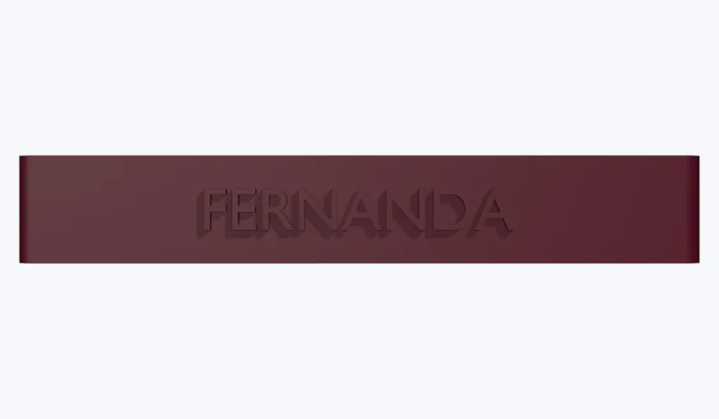 Pieza: Base y nombre guinda