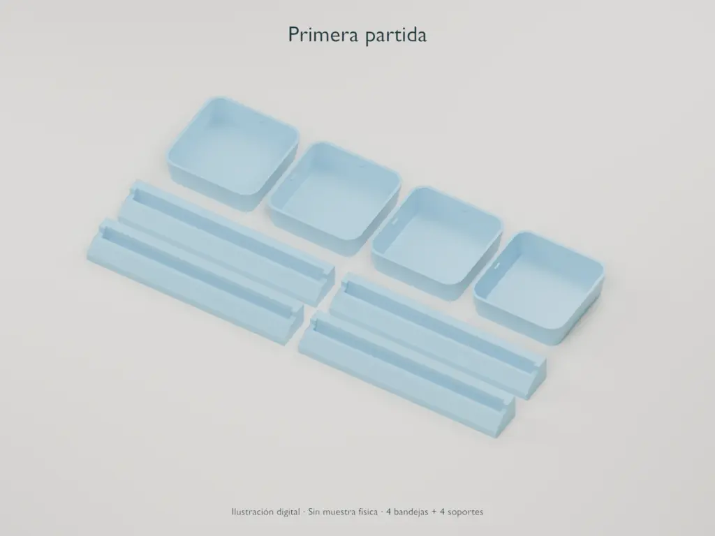 Foto del producto Kit Primera partida: 4 bandejas Nido y 4 soportes Mano