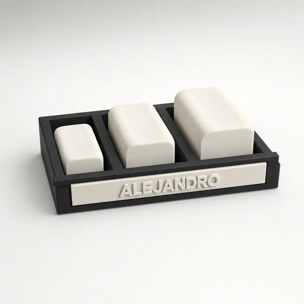 Foto del producto Organizador modular de relojes con cojines a la medida y nombre en relieve