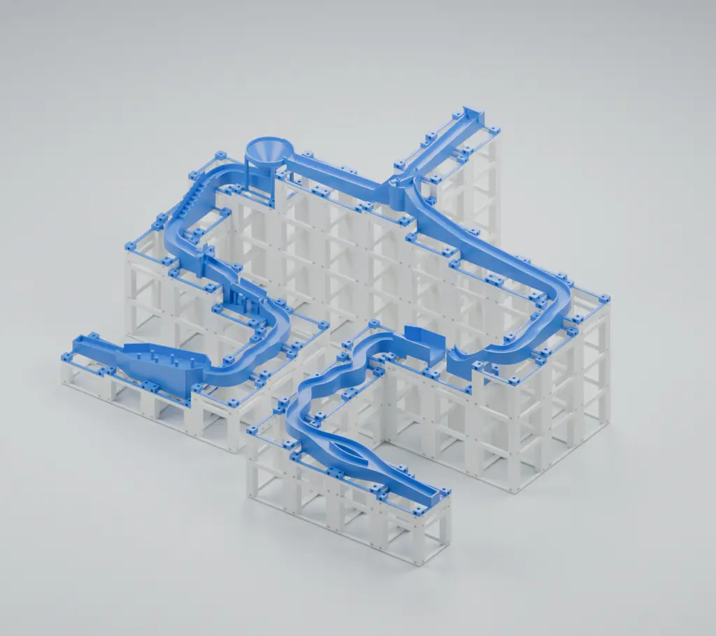 Foto del producto Gran pista de canicas modular con 19 diseños y dos recorridos
