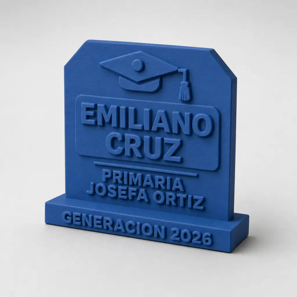 Foto del producto Recuerdo de graduación personalizado con nombre en alto relieve