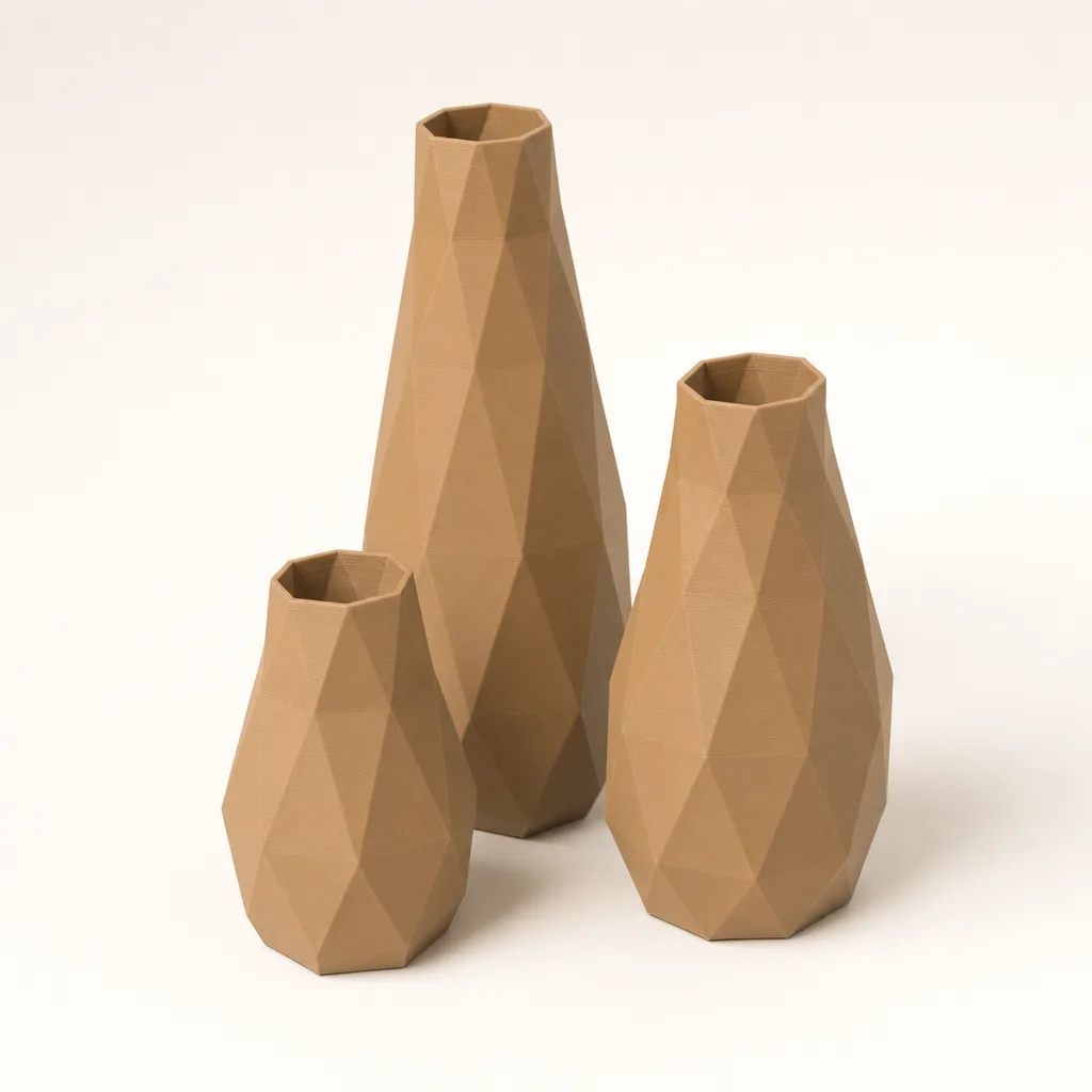 Foto del producto Set de floreros geométricos para flores secas